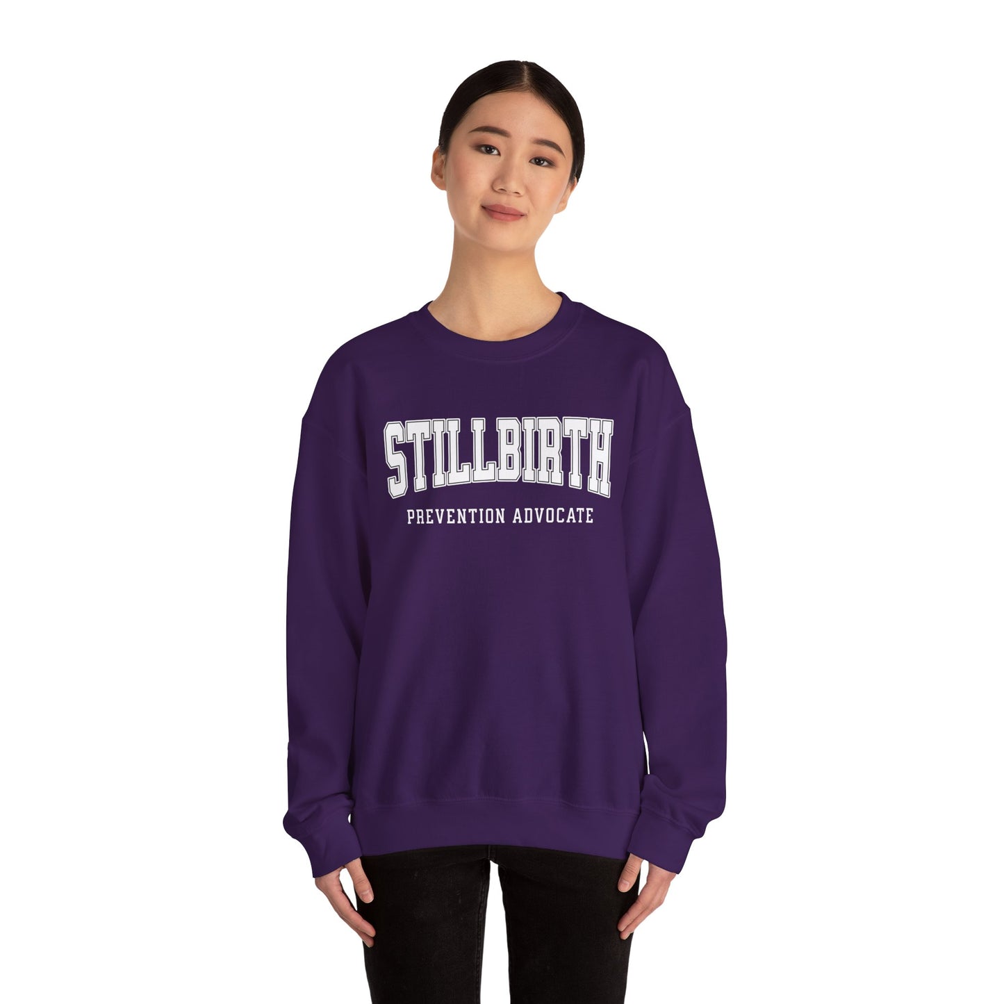 Stillbirth Prevention Advocate Sweatshirt (Custom Text Option On Back) | Crewneck Sweatshirt