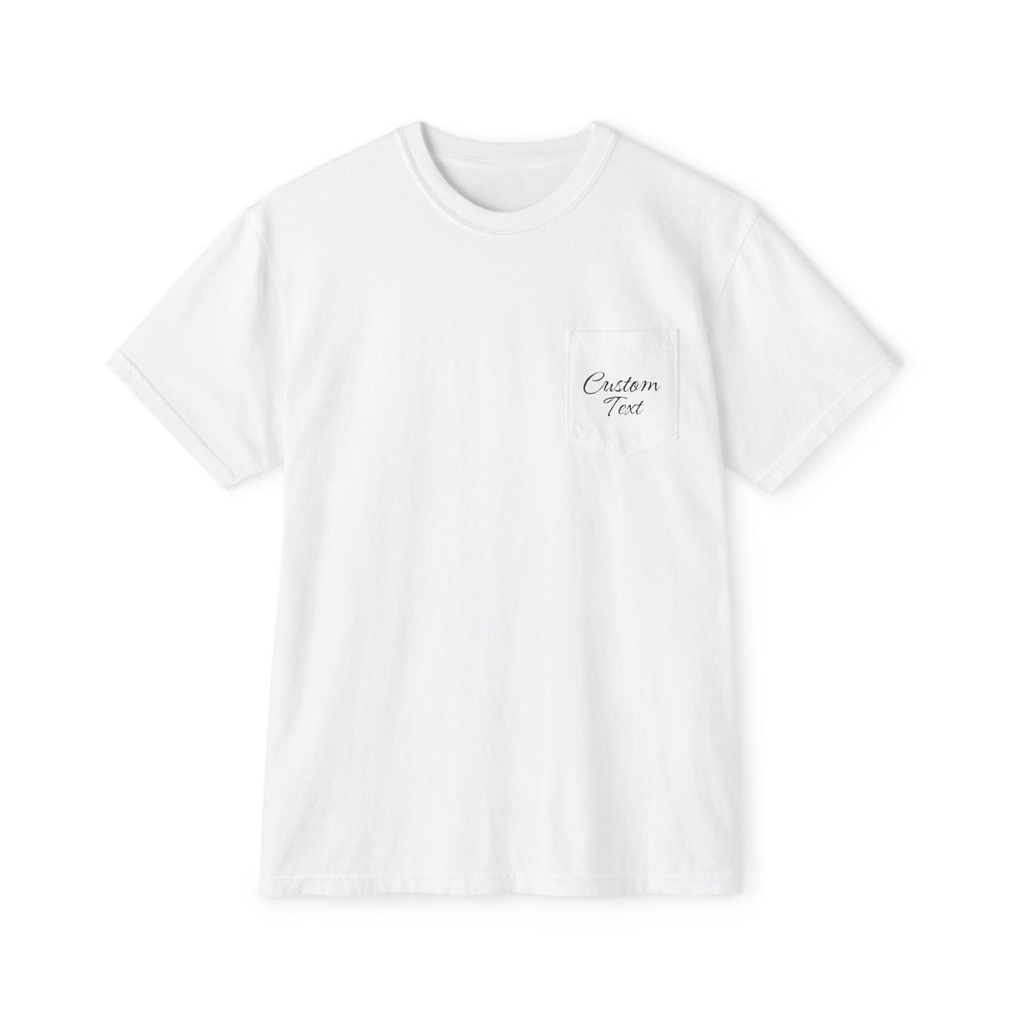 Custom Text Pocket Tee | Comfort Colors