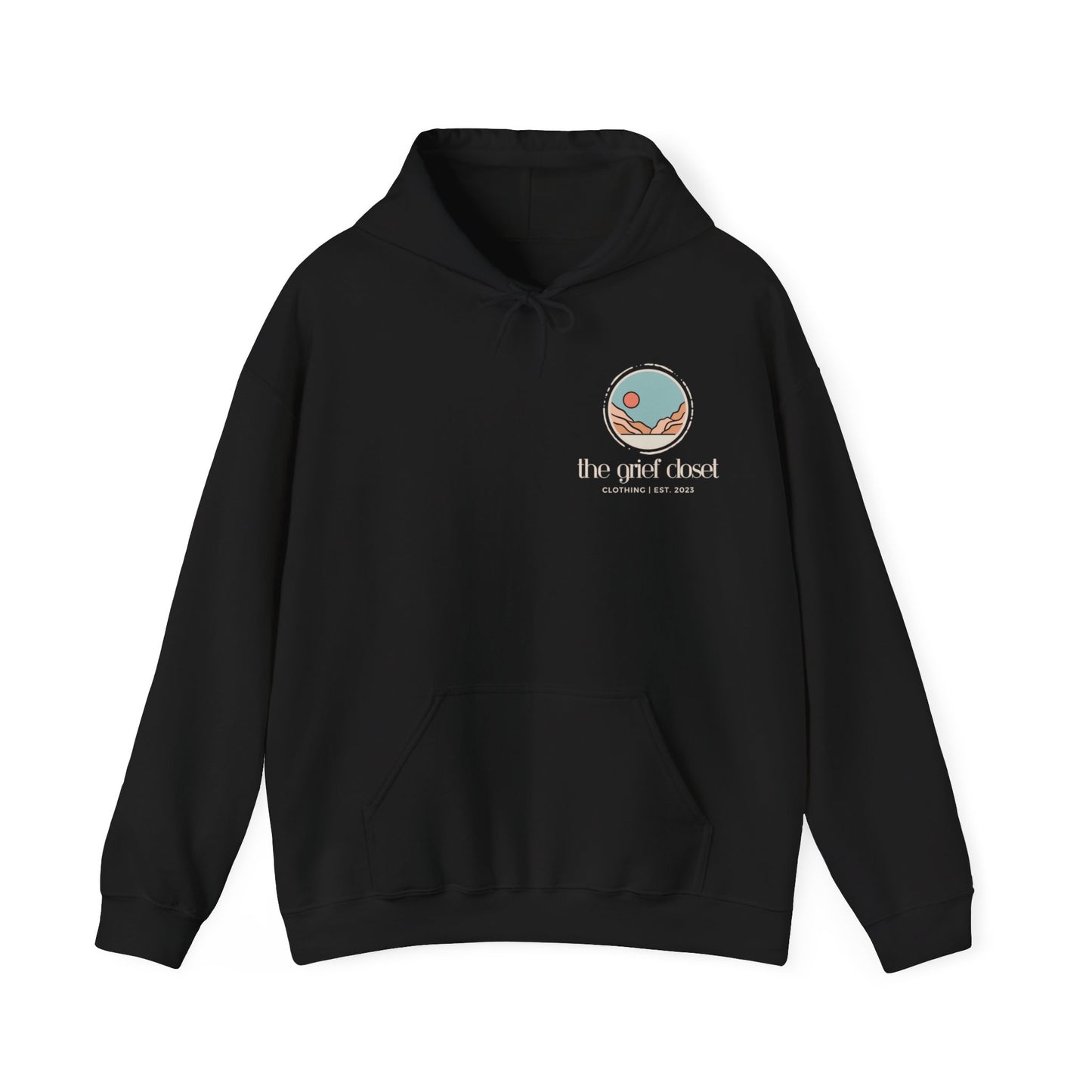 The Grief Closet Logo Front and Back | Light Text Hoodie