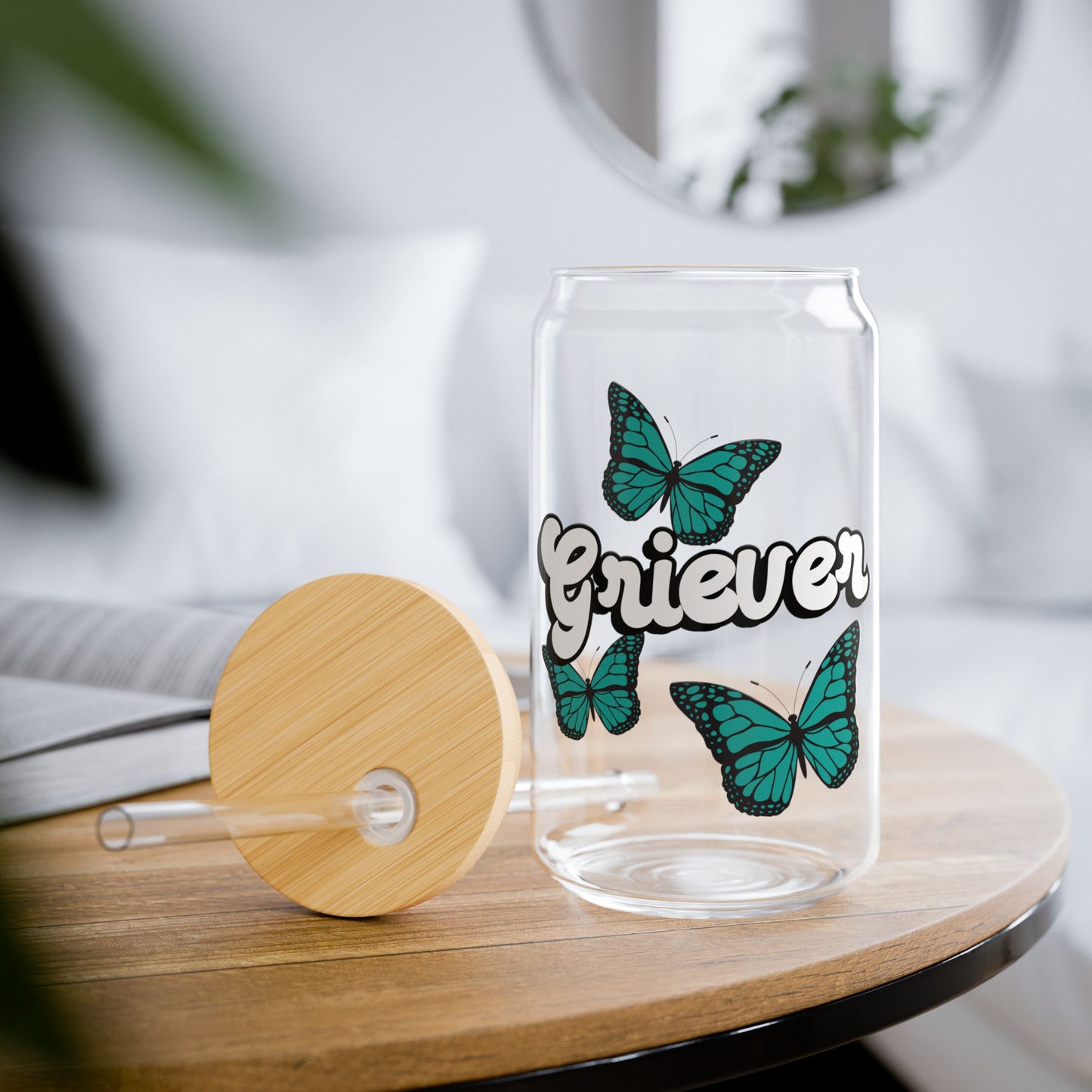 Griever Butterfly | 16oz Glass Tumbler