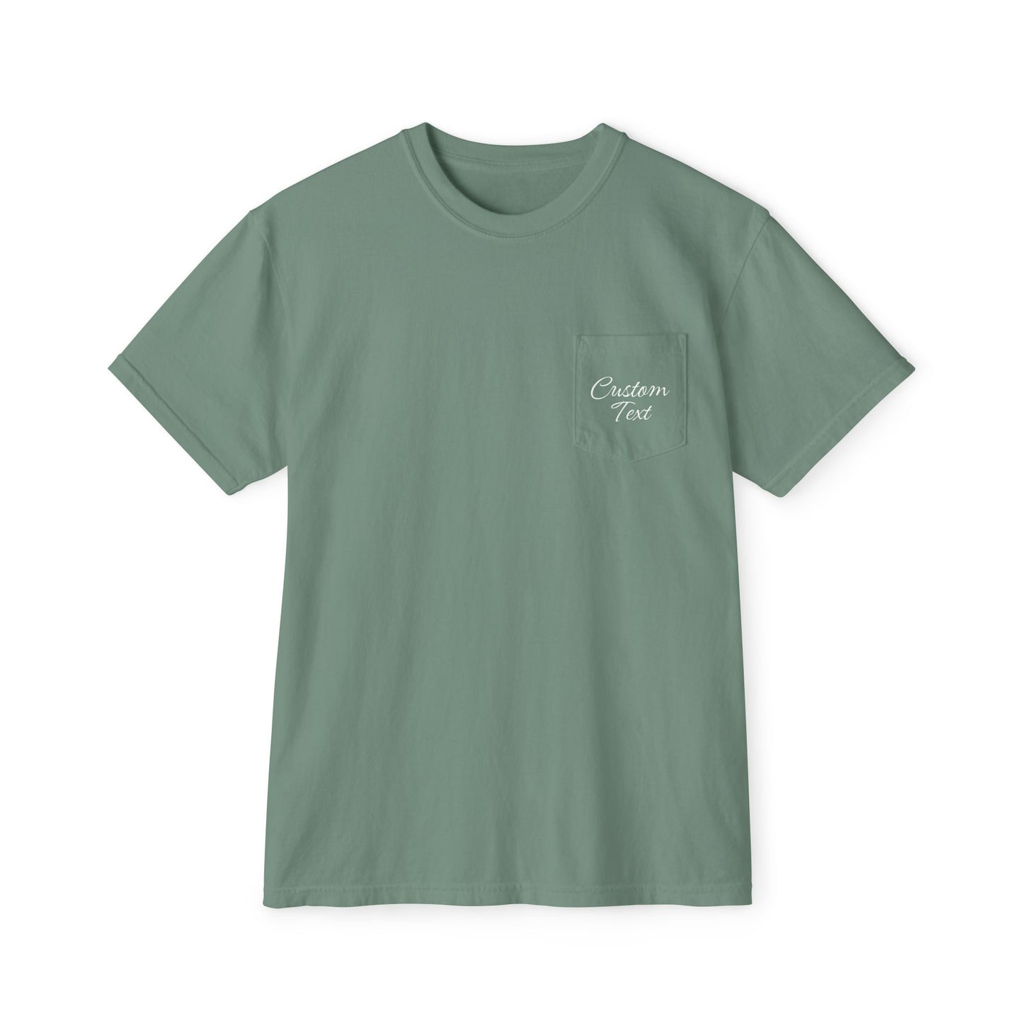 Custom Text Pocket Tee | Comfort Colors