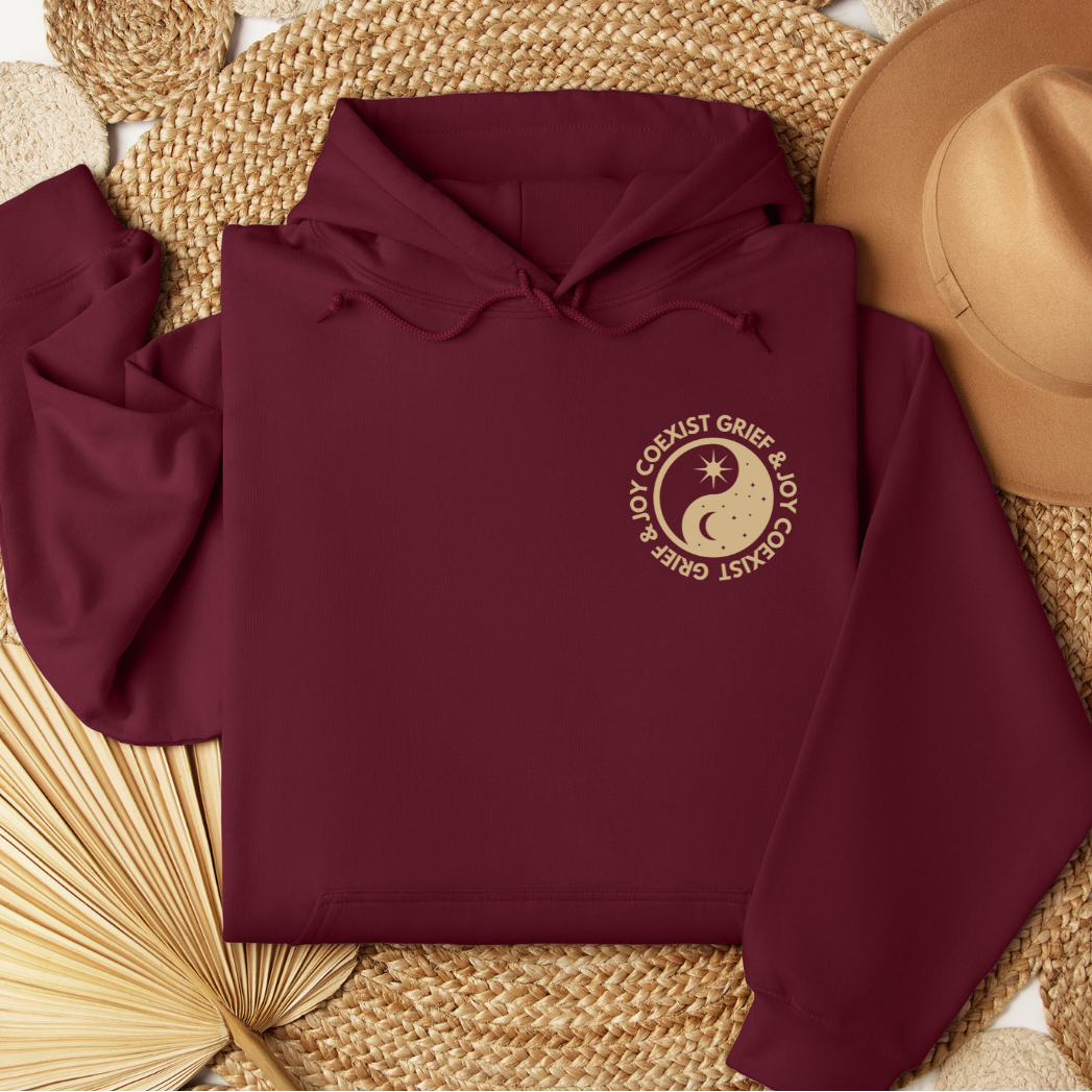 Grief & Joy Coexist | Front & Back Hoodie