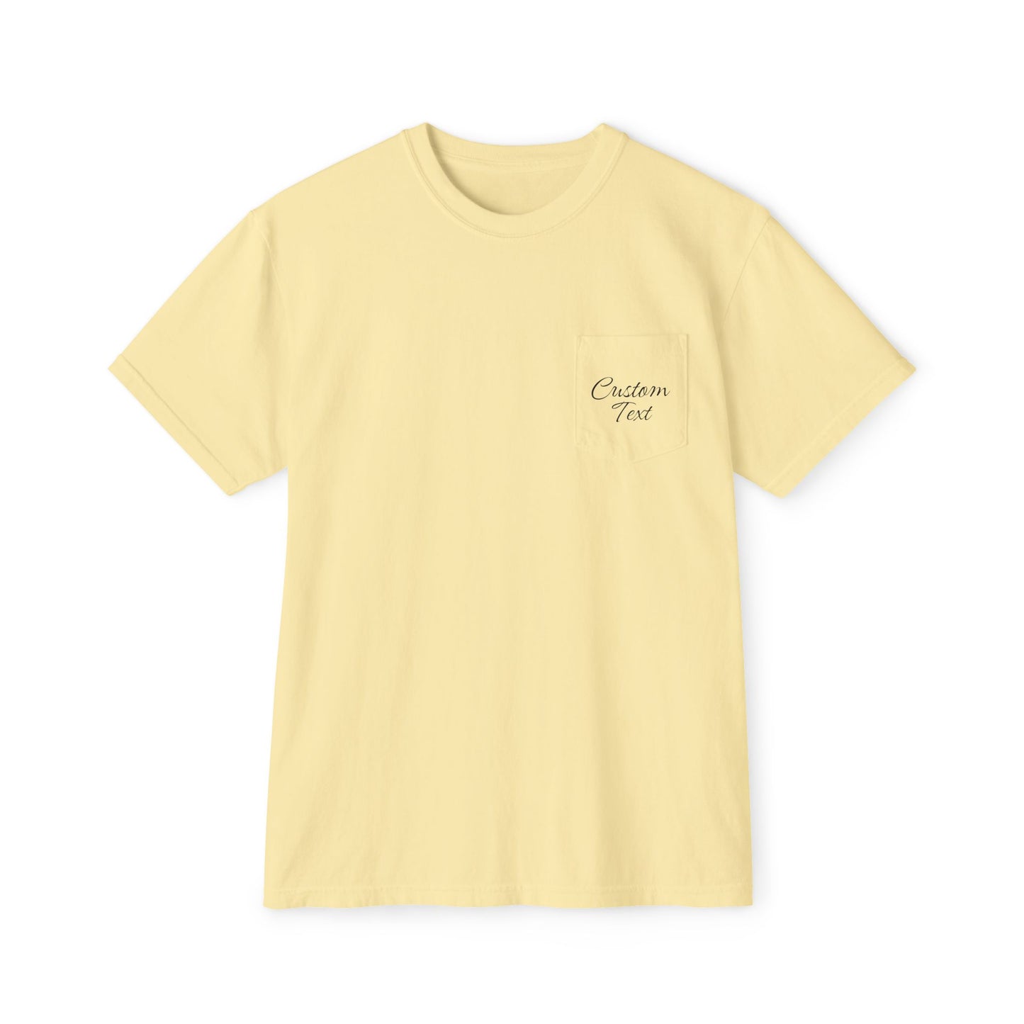 Custom Text Pocket Tee | Comfort Colors