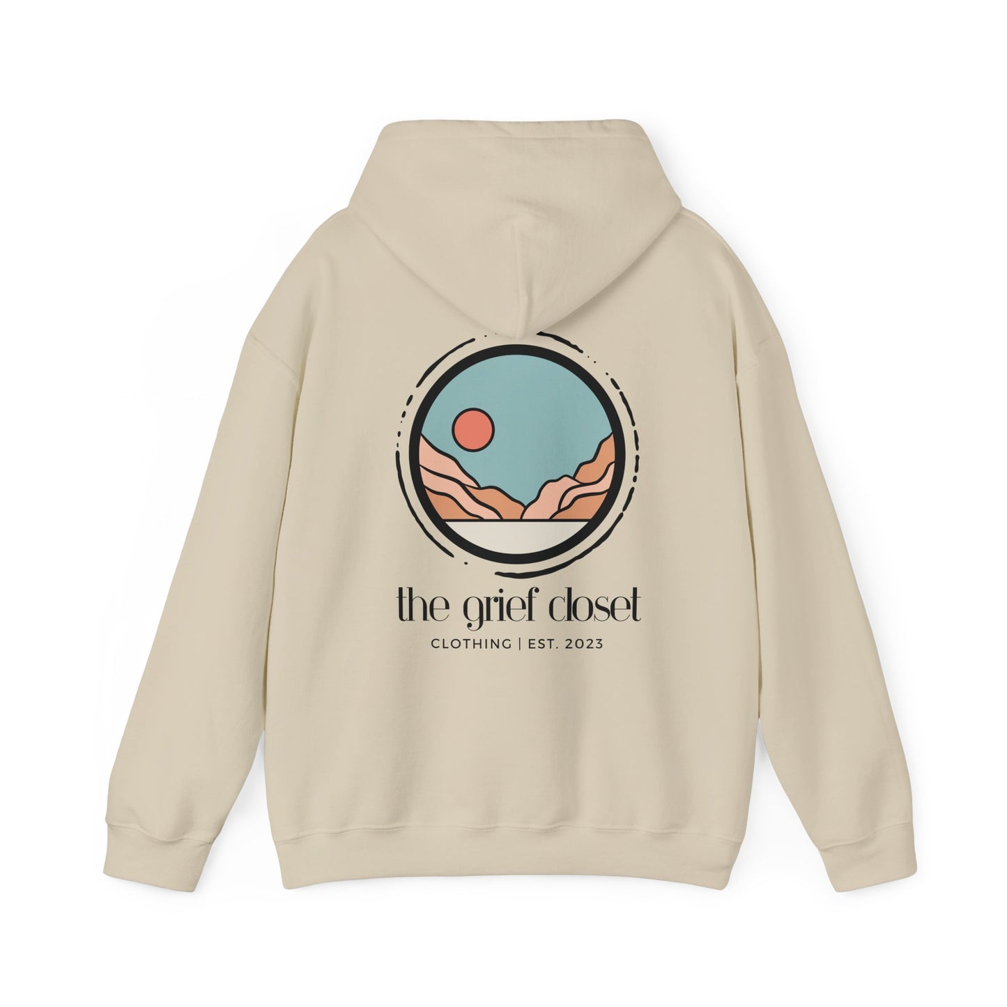 The Grief Closet Logo Front and Back | Dark Text Hoodie