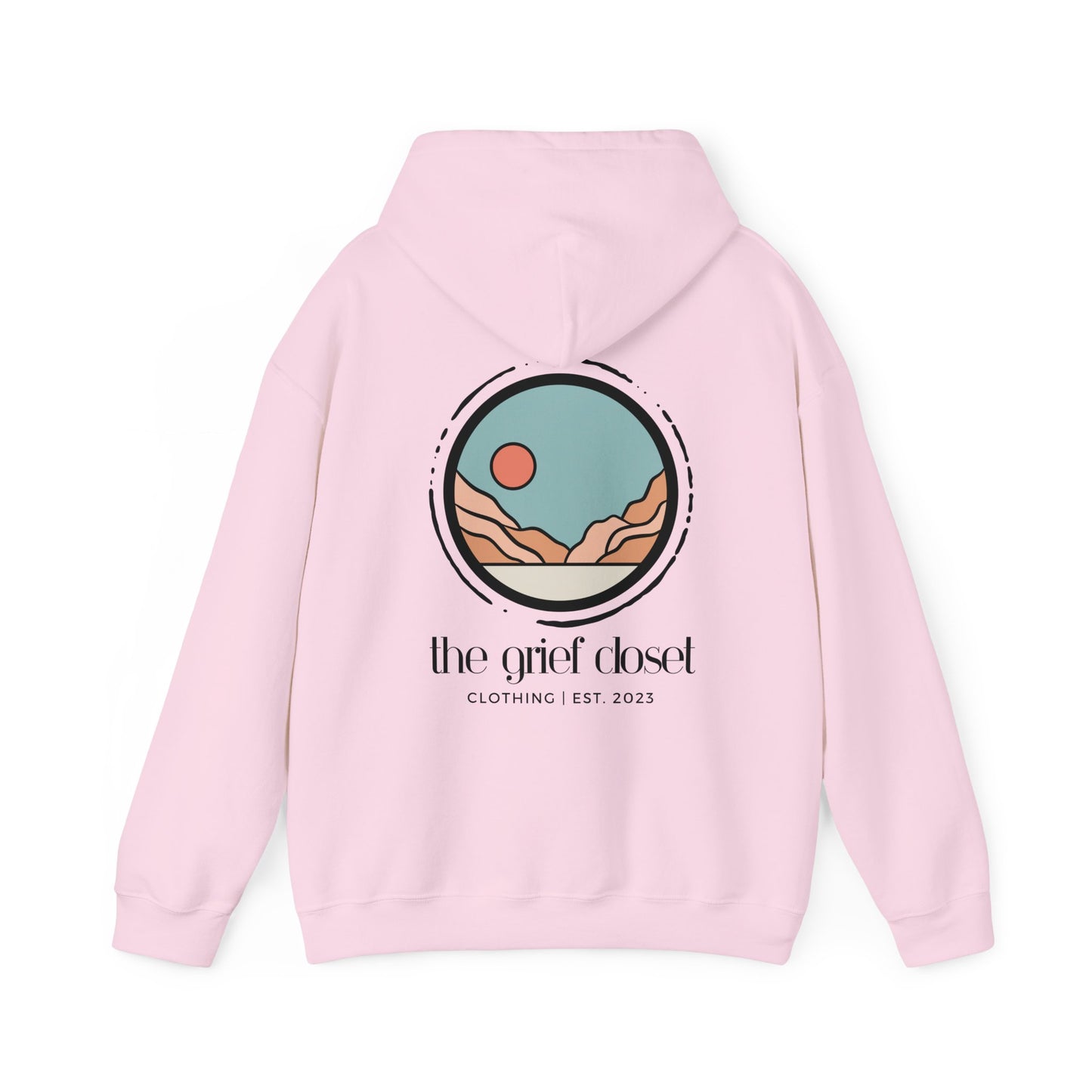 The Grief Closet Logo Front and Back | Dark Text Hoodie