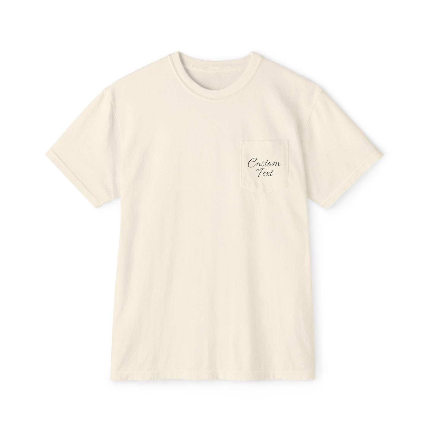 Custom Text Pocket Tee | Comfort Colors