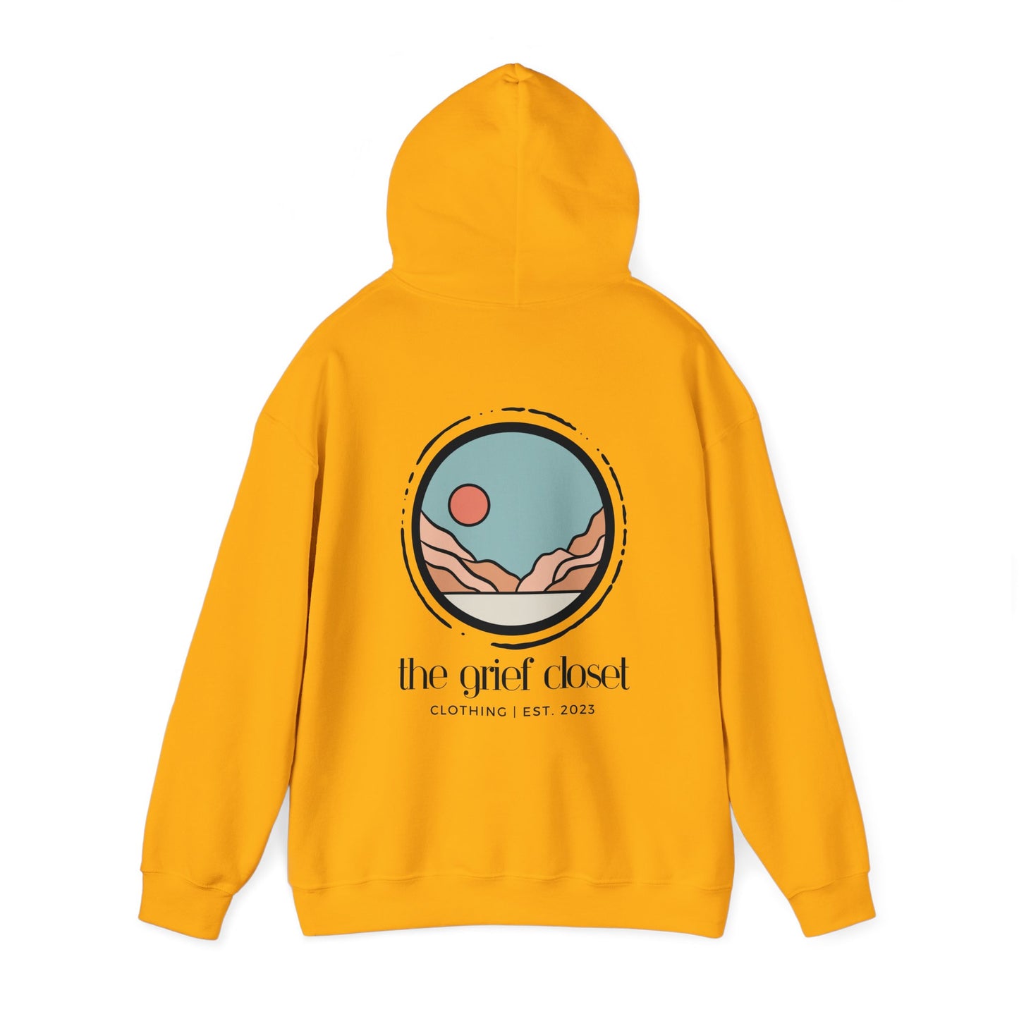 The Grief Closet Logo Front and Back | Dark Text Hoodie